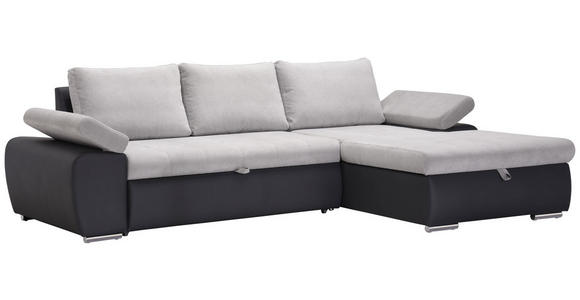 WOHNLANDSCHAFT in Textil Hellgrau, Dunkelgrau - Dunkelgrau/Hellgrau, Design, Kunststoff/Textil (271/175cm) - Xora