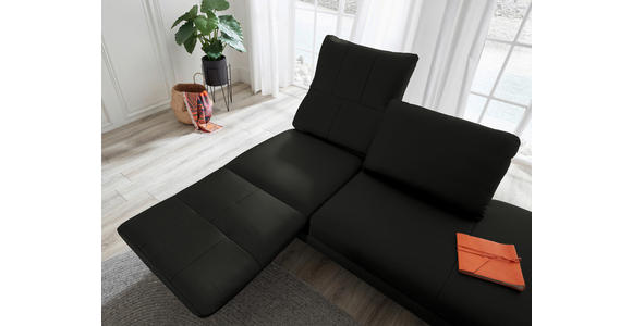 RÉCAMIERE in Echtleder Schwarz - Chromfarben/Schwarz, Design, Leder/Metall (209/85-109/95-16cm) - Dieter Knoll