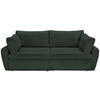 SCHLAFSOFA Cord, Plüsch Dunkelgrün  - Dunkelgrün/Schwarz, MODERN, Kunststoff/Textil (240/90/120cm) - Carryhome