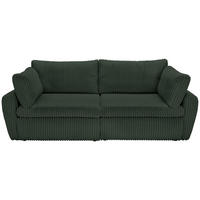 BÄDDSOFFA i manchester, plysch mörkgrön  - svart/mörkgrön, Modern, textil/plast (240/90/120cm) - MID.YOU