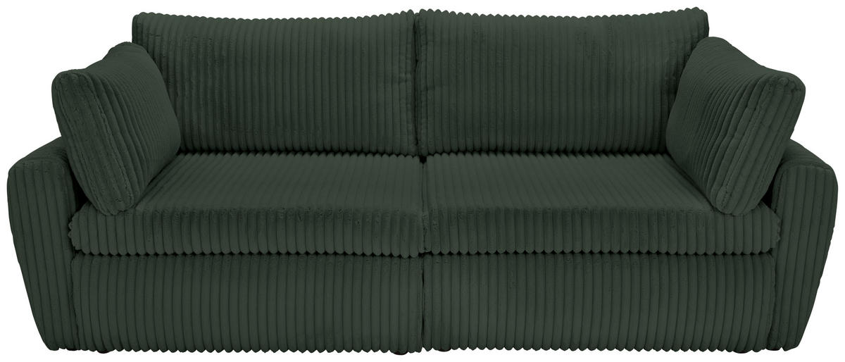 BÄDDSOFFA i manchester, plysch mörkgrön  - svart/mörkgrön, Modern, textil/plast (240/90/120cm) - MID.YOU