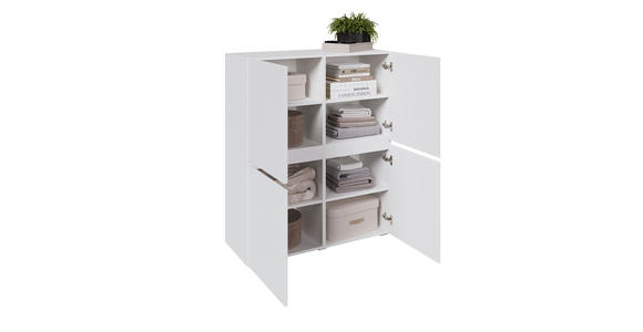 HIGHBOARD  99,4/119,4/39,8 cm  - Silberfarben/Weiß, Design, Holzwerkstoff/Kunststoff (99,4/119,4/39,8cm) - Xora