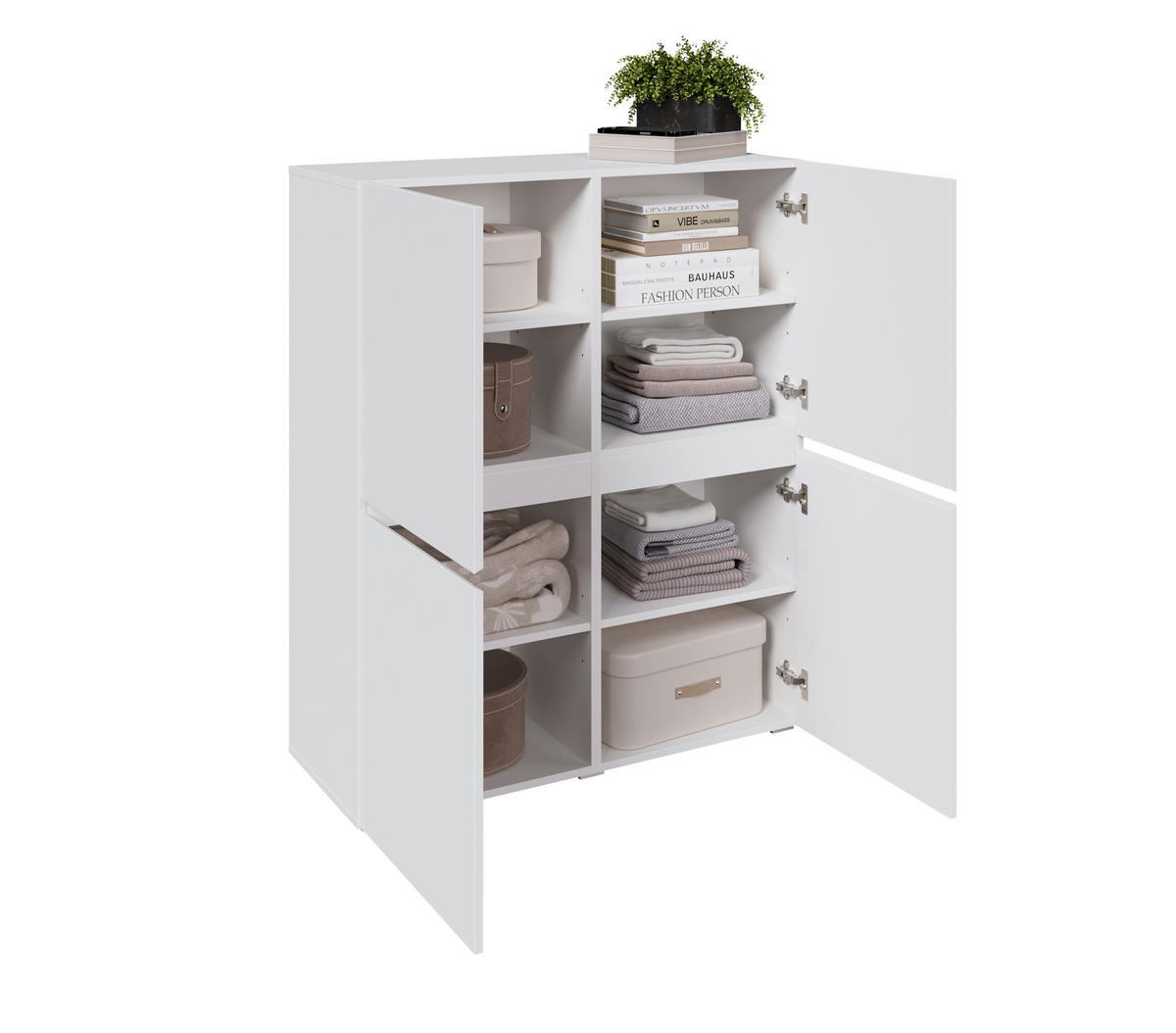 HIGHBOARD  99,4/119,4/39,8 cm  - Silberfarben/Weiß, Design, Holzwerkstoff/Kunststoff (99,4/119,4/39,8cm) - Xora