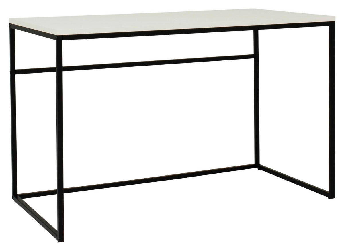 SCHREIBTISCH 118/60/75 cm  in Schwarz, Weiß  - Schwarz/Weiß, Design, Metall (118/60/75cm)