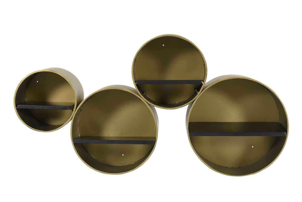 POLICA crna, zlatne boje  drvo, metal  - zlatne boje/crna, Moderno, drvo/metal (40/111/23cm) - Landscape