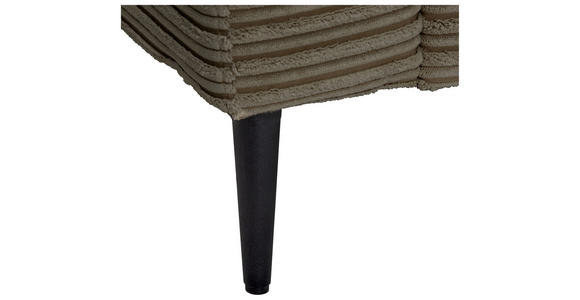 ECKSOFA Braun Cord - Schwarz/Braun, KONVENTIONELL, Textil/Metall (276/173cm) - Carryhome
