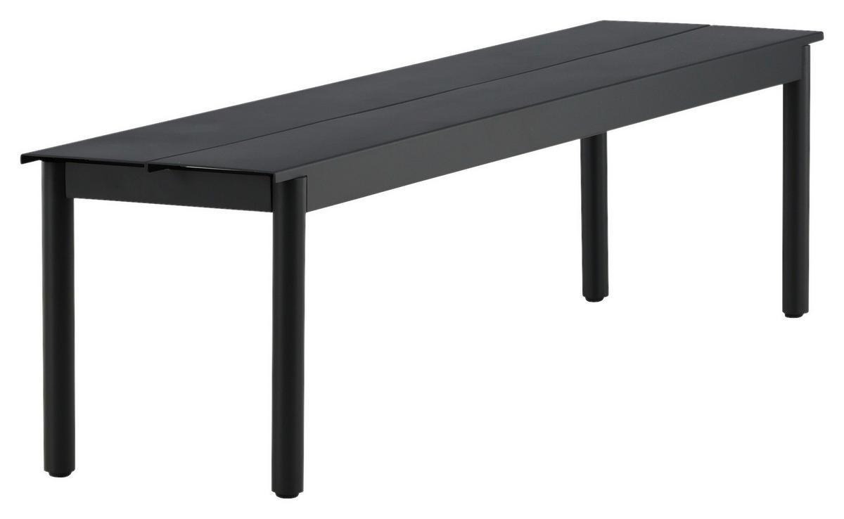 GARTENBANK 180/35/40 cm  Aluminium  - Schwarz, KONVENTIONELL, Metall (180/35/40cm) - Gardenson
