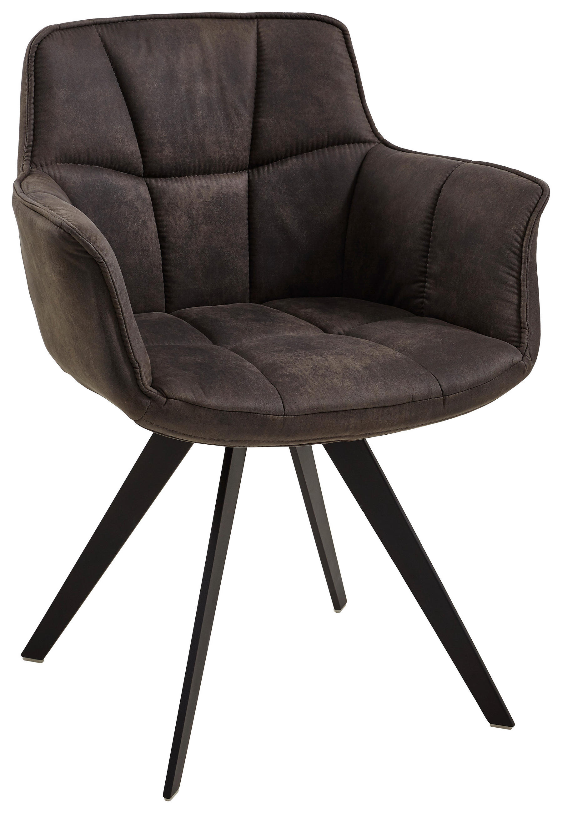 ARMLEHNSTUHL  in Mikrofaser  - Anthrazit/Schwarz, Design, Textil/Metall (67/85/60cm) - Musterring