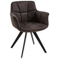 ARMLEHNSTUHL  in Mikrofaser  - Anthrazit/Schwarz, Design, Textil/Metall (67/85/60cm) - Musterring