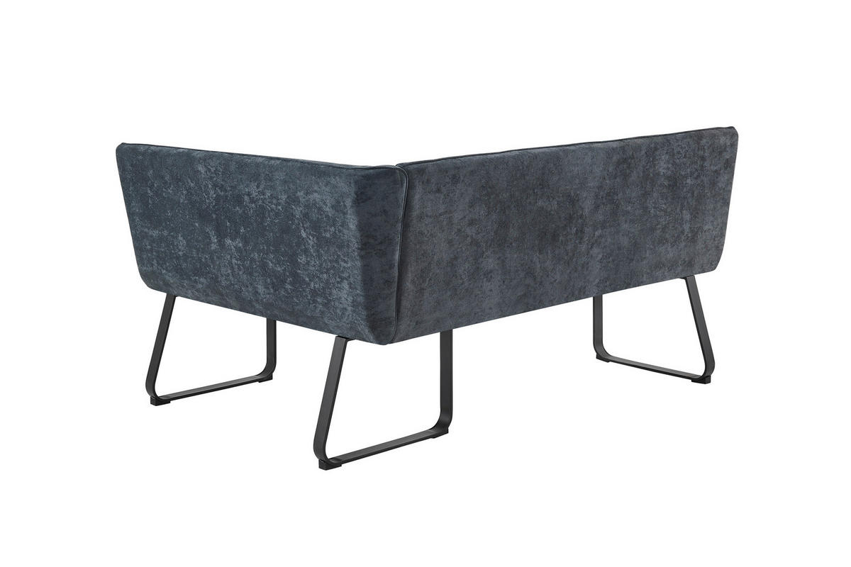 ECKBANK 168/128 cm  in Dunkelgrau  - Dunkelgrau/Schwarz, MODERN, Textil/Metall (168/128cm) - MID.YOU
