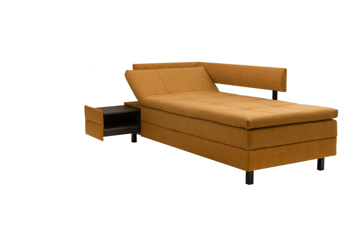 LIEGE in Flachgewebe Braun, Grün  - Schwarz/Braun, MODERN, Textil/Metall (208/77/98cm) - Joka
