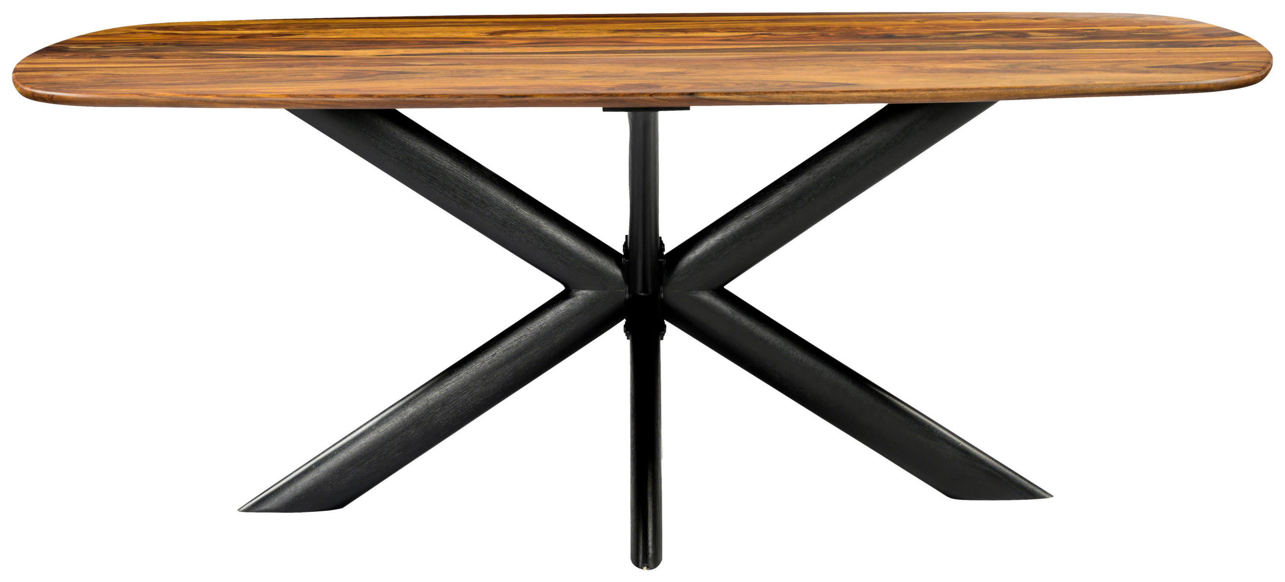ESSTISCH Mangoholz, Sheesham vollmassiv Schwarz, Sheeshamfarben  - Sheeshamfarben/Schwarz, Trend, Holz (200/100/76cm) - Ambia Home