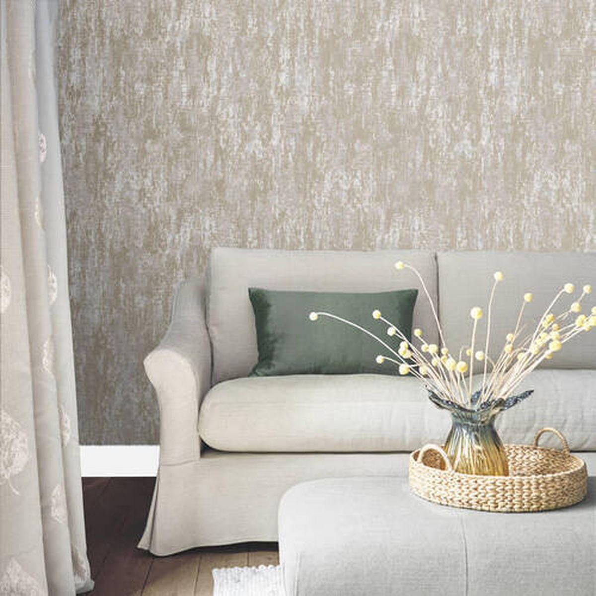 NON WOVEN-TAPET 52/1000 cm  - champagne, Basics, papper/plast (52/1000cm)