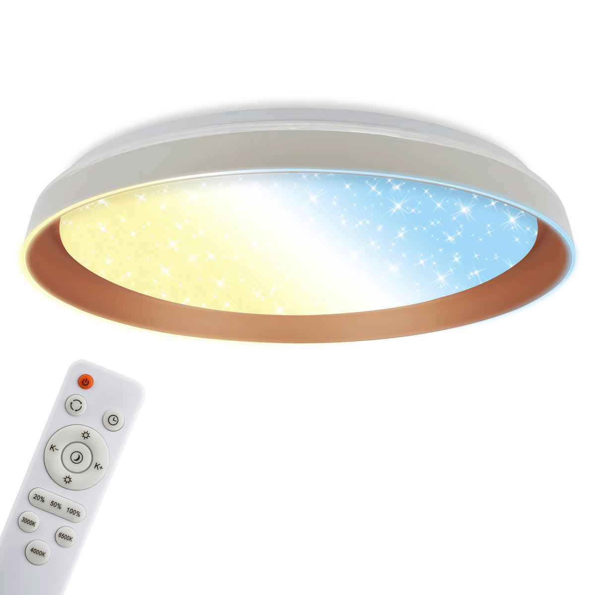 LED MENNYEZETI LÁMPA - világosszürke/cappuccino, Basics, műanyag (51/7,5cm)