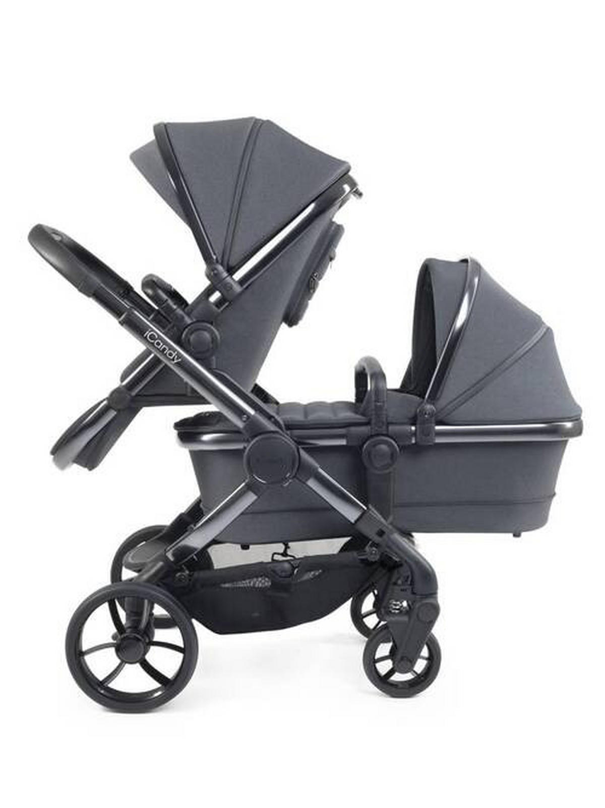 rok isporuke 60 dana!  PEACH 7  - tamno siva/crna visoki sjaj, Basics, tekstil/plastika (75/55/39cm) - ICANDY