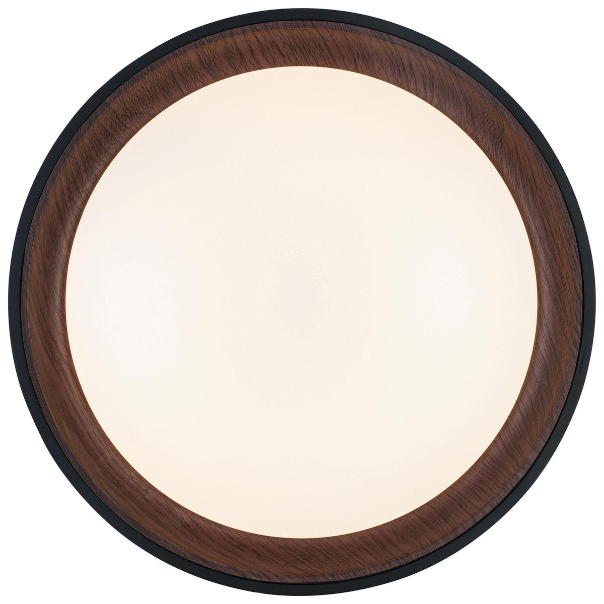 DECKENLEUCHTE  40/7 cm    - Walnussfarben/Schwarz, Trend, Kunststoff/Metall (40/7cm) - Novel