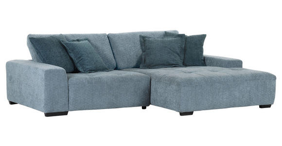 ECKSOFA  in Flachgewebe Blau, Petrol  270/190 cm  - Blau/Petrol, KONVENTIONELL, Holz/Textil (270/190cm) - Carryhome