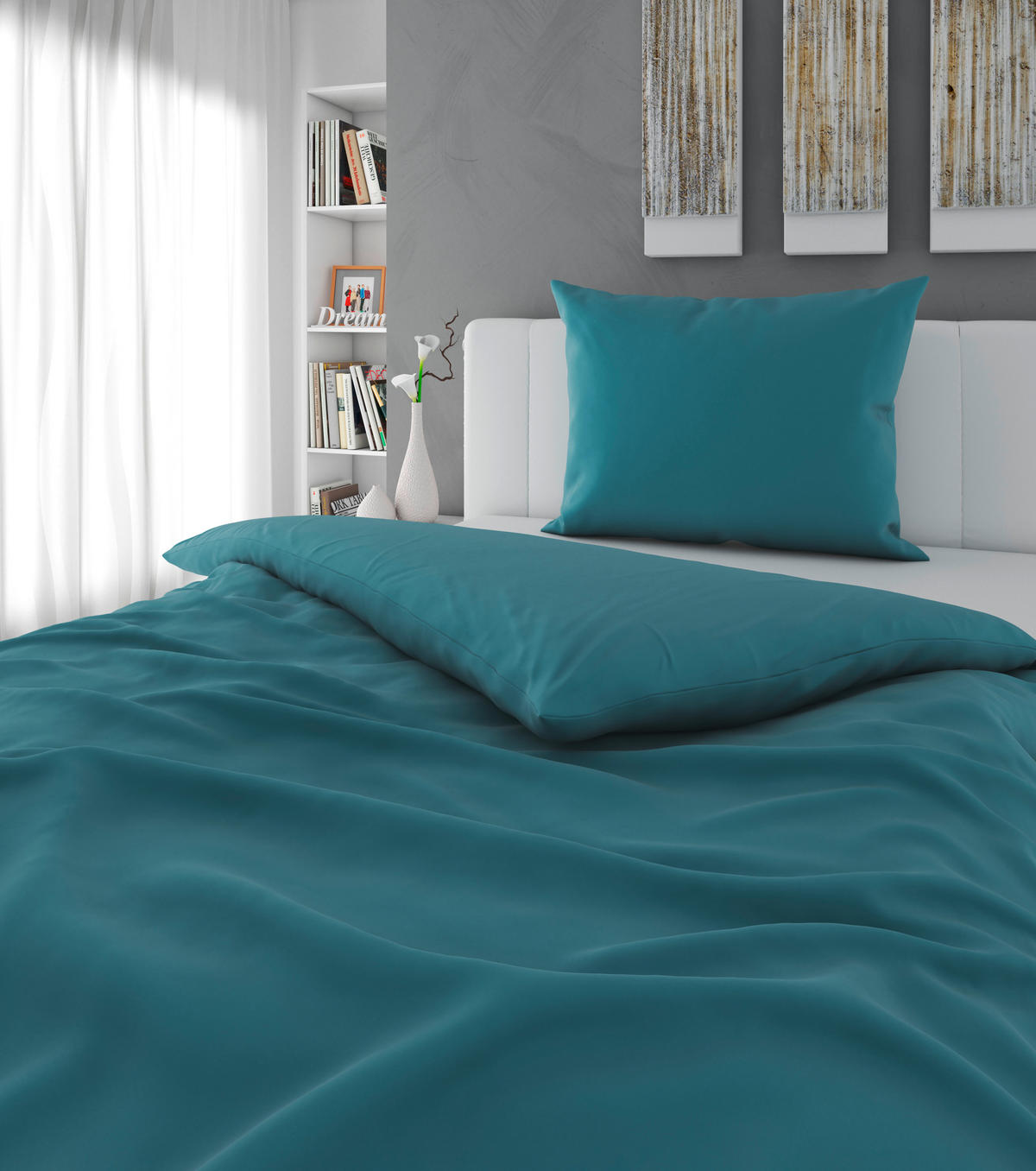 BETTWÄSCHE 2-teilig 140/200 cm  - Türkis, KONVENTIONELL, Textil (140/200cm) - Esposa