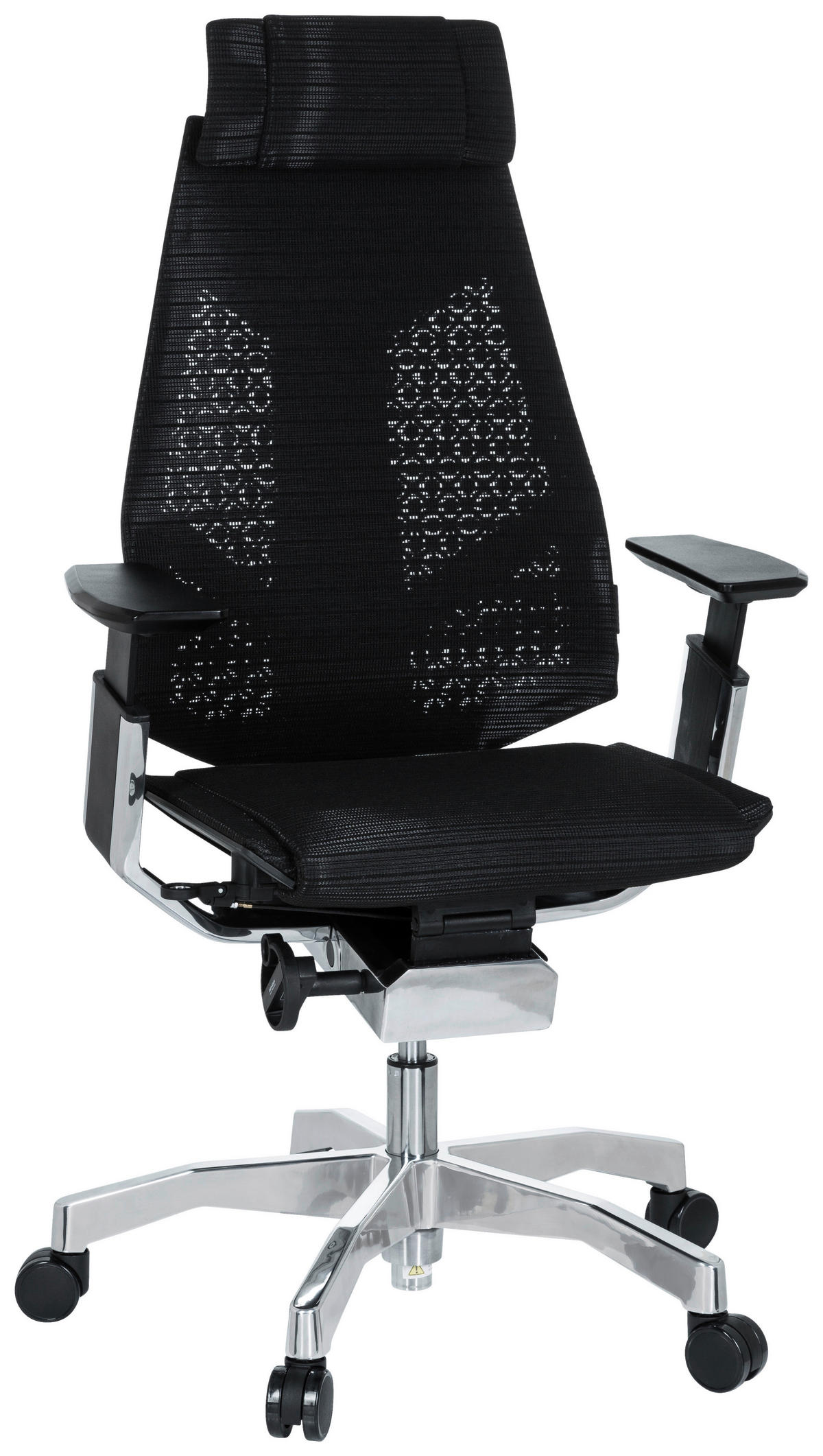 DREHSTUHL Netzbespannung Schwarz  - Alufarben/Schwarz, MODERN, Kunststoff/Textil (57/134/46cm) - MID.YOU