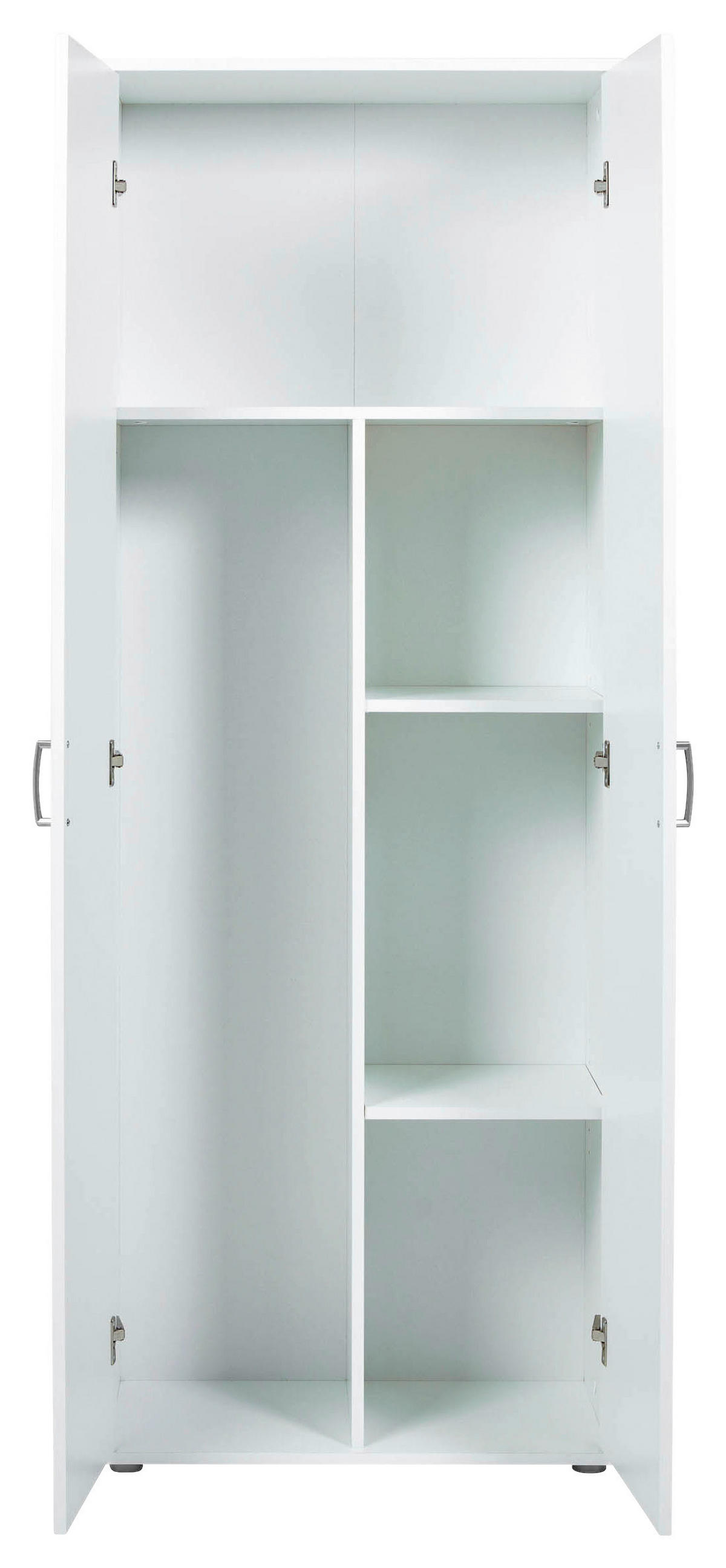 MULTISKÅP 2-dörrar - vit/silver, Basics, metall/trämaterial (70/34/189cm) - MID.YOU