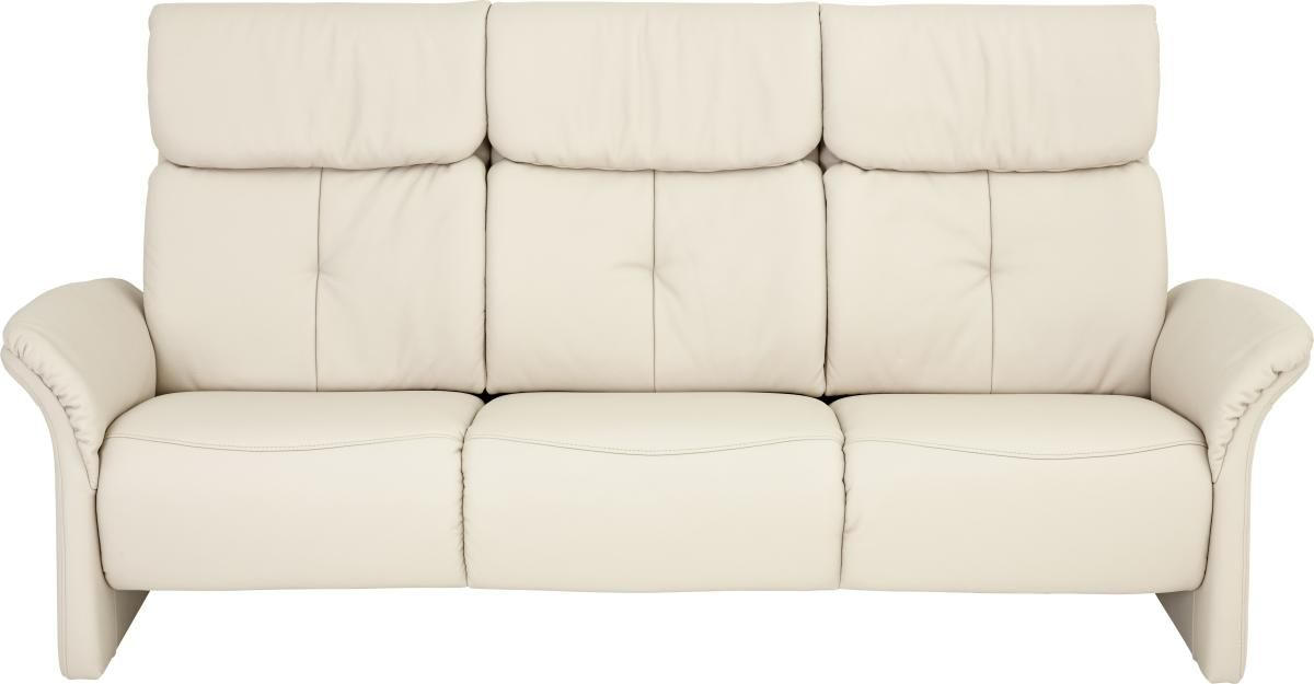 3-SITZER-SOFA Echtleder Creme  - Creme/Schwarz, KONVENTIONELL, Leder/Kunststoff (209/107/91cm) - Himolla Komfortklass