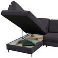 ECKSOFA in Chenille Dunkelbraun  - Dunkelbraun/Schwarz, MODERN, Holz/Textil (184/241cm) - Carryhome