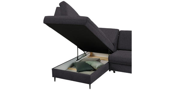 ECKSOFA in Chenille Dunkelbraun  - Dunkelbraun/Schwarz, MODERN, Holz/Textil (184/241cm) - Carryhome