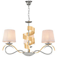 PENDELLEUCHTE Denis 68/68/100 cm   - Chromfarben/Goldfarben, KONVENTIONELL, Kunststoff/Metall (68/68/100cm)