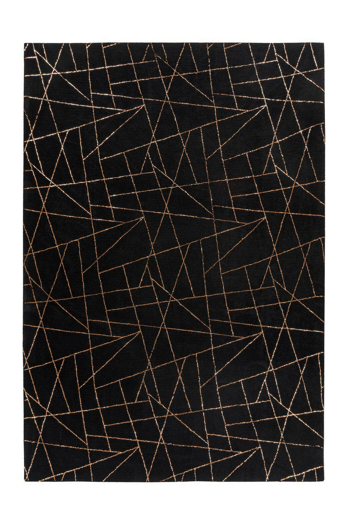 LÄUFER 80/150 cm Bijou 125 Schwarz / Gold Goldfarben, Schwarz  - Goldfarben/Schwarz, KONVENTIONELL, Textil (80/150cm)