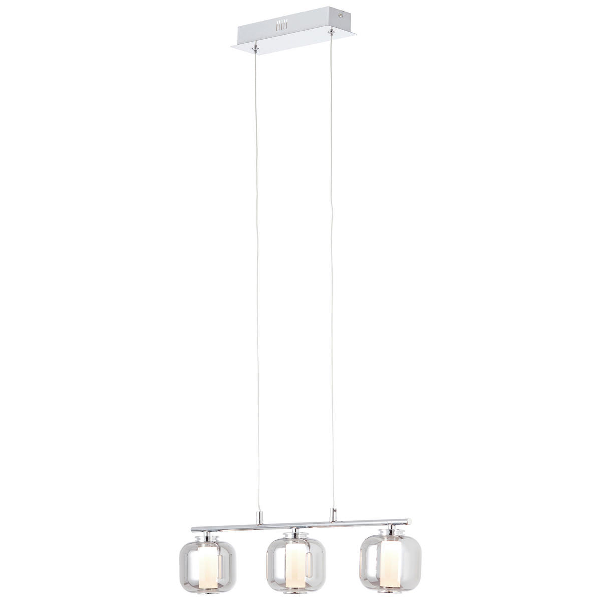 LED-HÄNGELEUCHTE 56,5/11/131 cm    - Chromfarben/Grau, Design, Glas/Kunststoff (56,5/11/131cm) - Brilliant