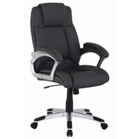CHEFSESSEL Lederlook Grau, Silberfarben  - Silberfarben/Weiß, Design, Kunststoff/Textil (65/109-119/65cm) - Carryhome