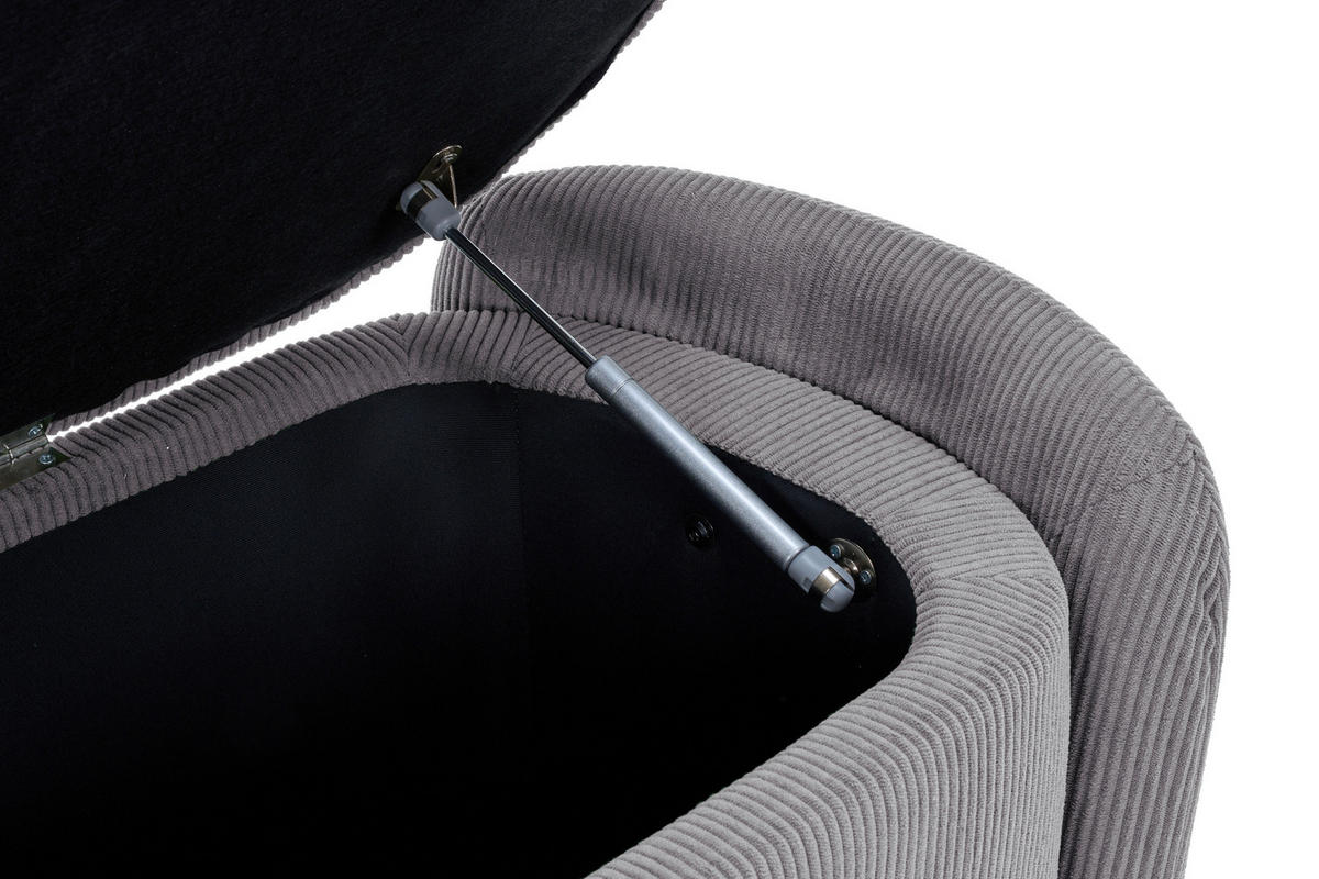 HOCKERBANK in Textil Hellgrau  - Hellgrau/Schwarz, Design, Kunststoff/Textil (114/47/42cm) - P & B
