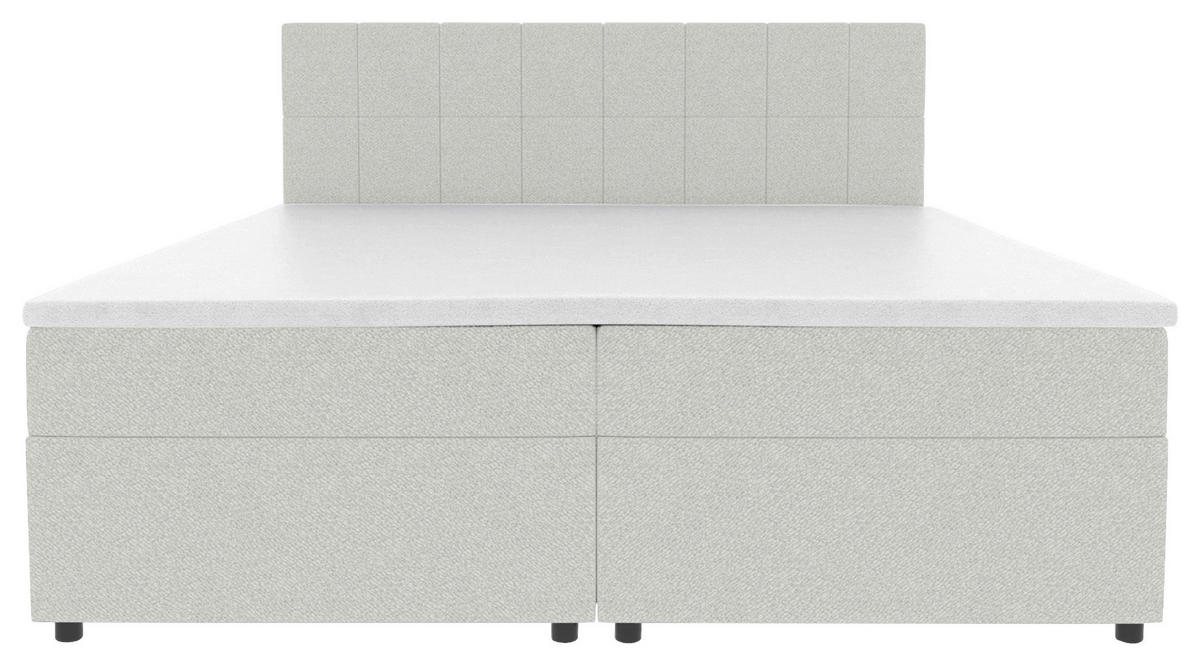 BOXBETT 140/200 cm,  in Hellgrau, Topper, Matratzen, Bettschubladen, H3 = fest  - Hellgrau/Schwarz, KONVENTIONELL, Kunststoff/Textil (140/200cm) - Boxxx