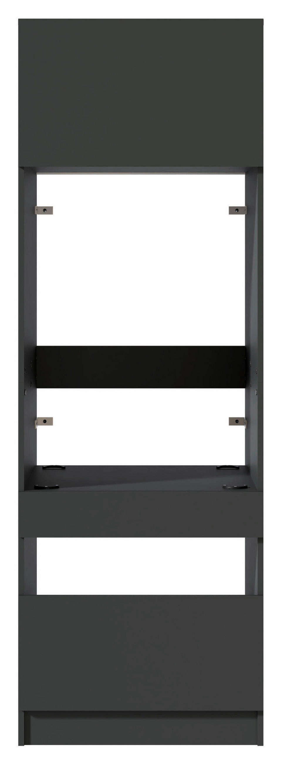 WASCHMASCHINENSCHRANK  68/200/68 cm  - Anthrazit/Schwarz, Design, Holzwerkstoff/Metall (68/200/68cm) - Milino