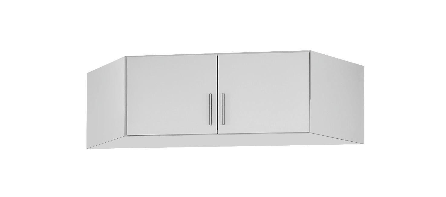 AUFSATZSCHRANK 117/39/117 cm Weiß, Weiß Hochglanz  - Weiß Hochglanz/Alufarben, Design, Holzwerkstoff/Kunststoff (117/39/117cm) - Carryhome