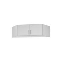 AUFSATZSCHRANK 117/39/117 cm Weiß, Weiß Hochglanz  - Weiß Hochglanz/Alufarben, Design, Holzwerkstoff/Kunststoff (117/39/117cm) - Carryhome