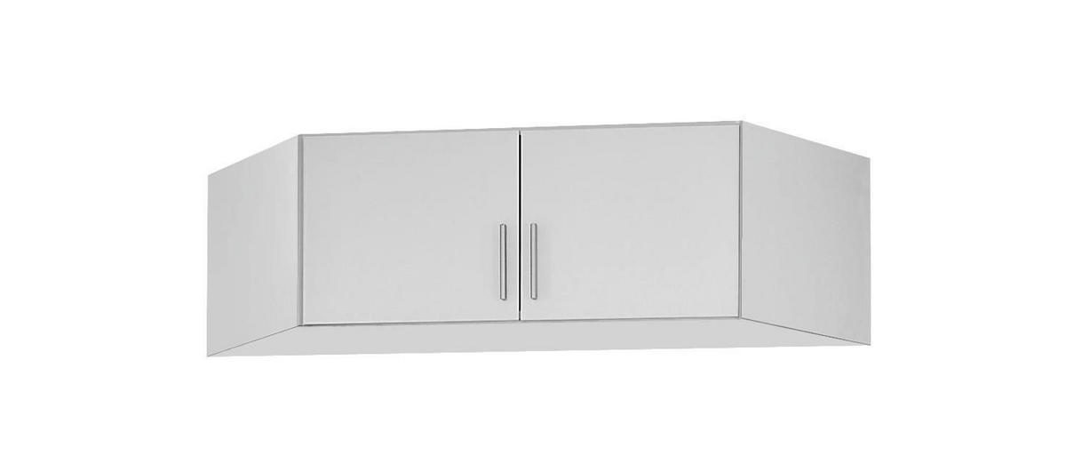 AUFSATZSCHRANK 117/39/117 cm Weiß, Weiß Hochglanz  - Weiß Hochglanz/Alufarben, Design, Holzwerkstoff/Kunststoff (117/39/117cm) - Carryhome