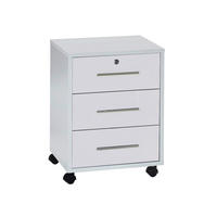 ROLLCONTAINER 44/58/40 cm  - Weiß Hochglanz/Silberfarben, LIFESTYLE, Holzwerkstoff/Metall (44/58/40cm) - MID.YOU
