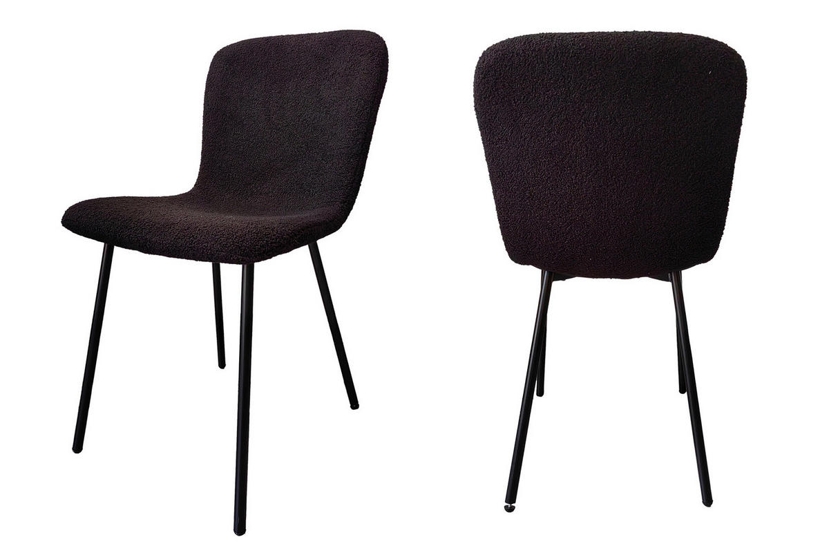 SADA STOLIČIEK 4 kus - čierna, Modern, kov/textil (44/79/52cm) - Livetastic
