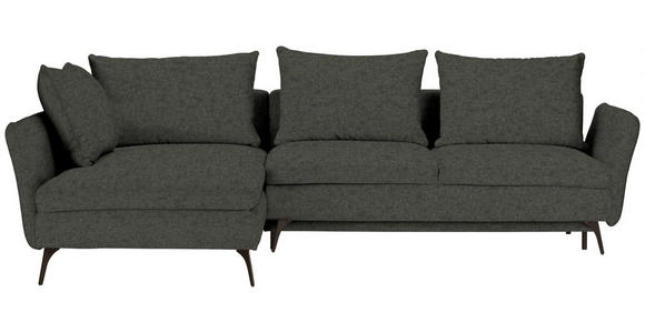 ECKSOFA in Webstoff Dunkelgrün  - Dunkelgrün/Schwarz, Design, Textil/Metall (182/280cm) - Carryhome