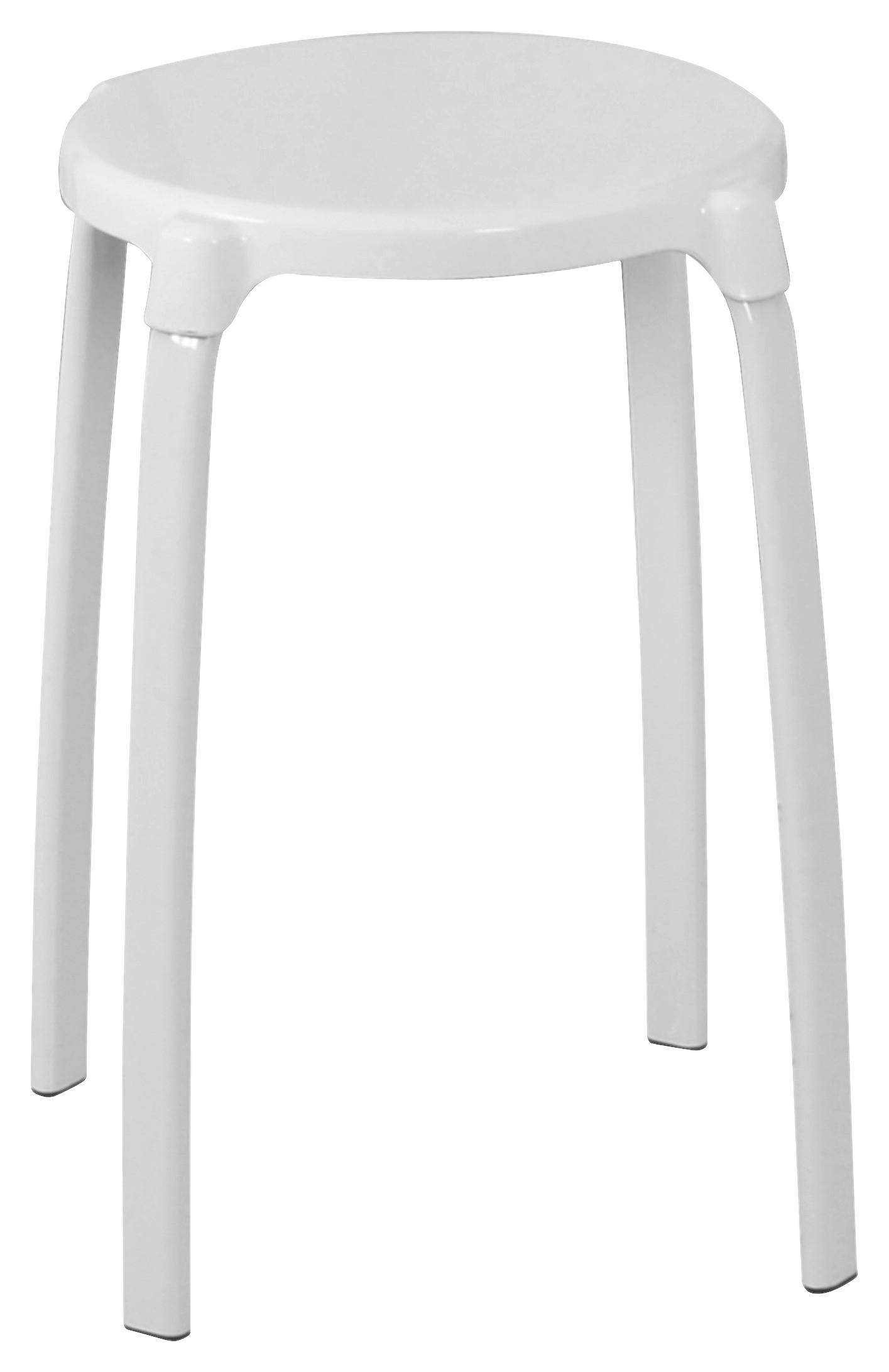BADHOCKER Metall, Kunststoff  - Weiß, Basics, Kunststoff/Metall (30/46,5cm)