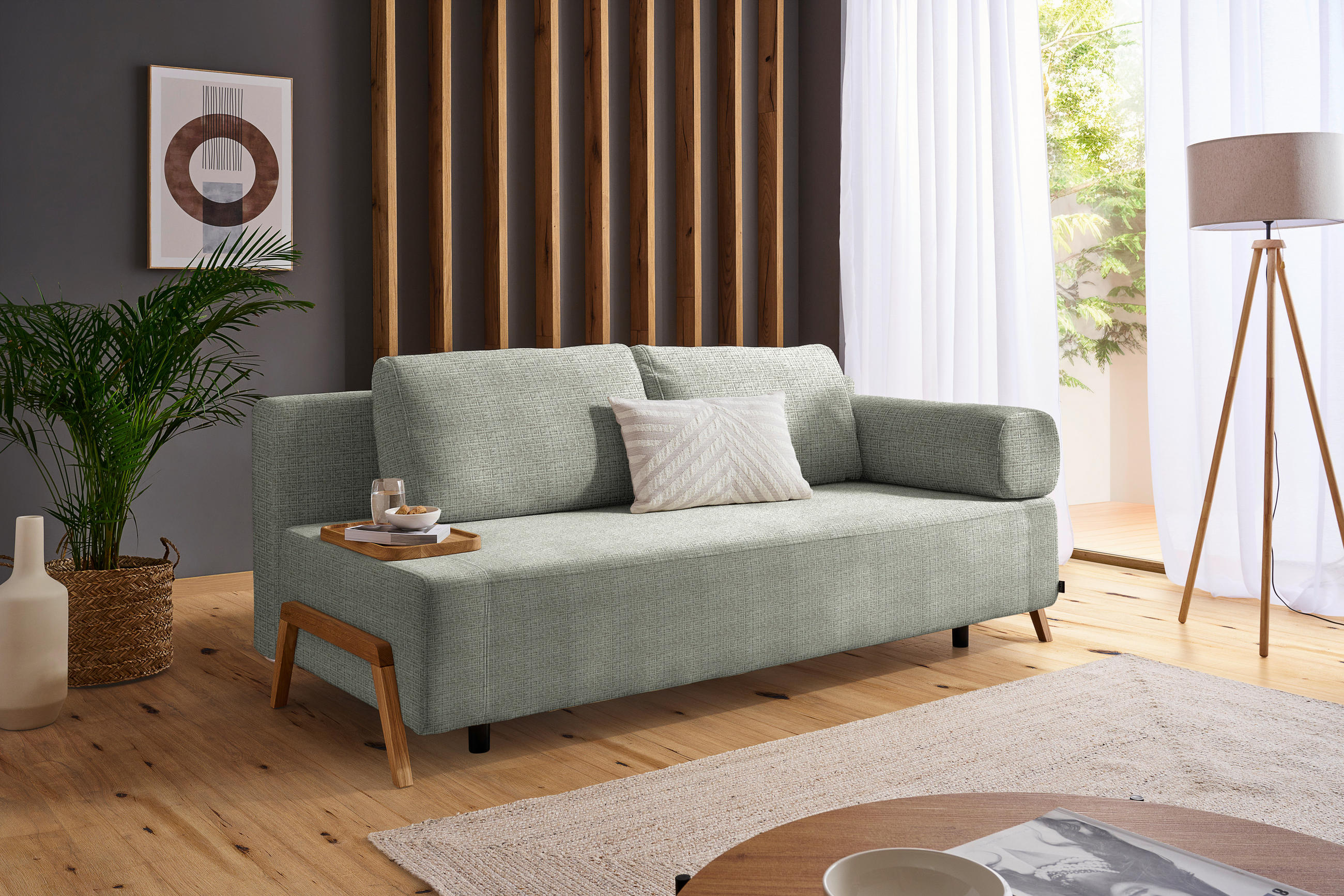 SCHLAFSOFA in Holz, Textil Greige  - Greige/Naturfarben, Design, Holz/Textil (211/88/102cm) - Niels Andersson