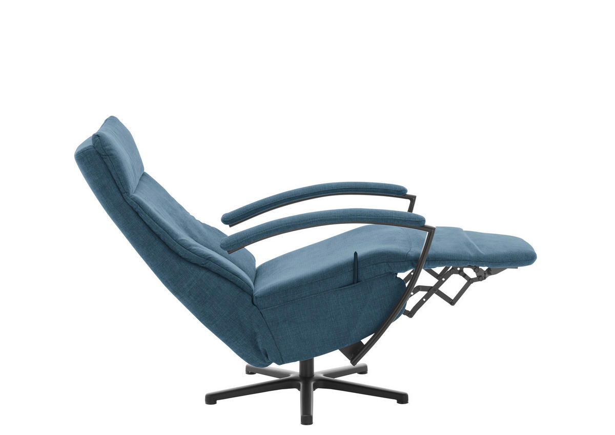 RELAXSESSEL in Textil Blau  - Blau/Schwarz, Design, Textil/Metall (76/110/83cm) - Beldomo Speed
