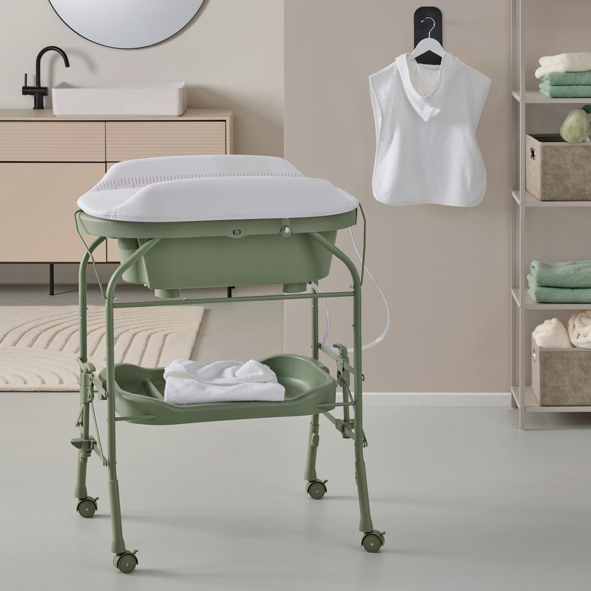 WICKELKOMMODE 81/108/51 cm  - Grün, Basics, Holzwerkstoff/Kunststoff (81/108/51cm) - My Baby Lou