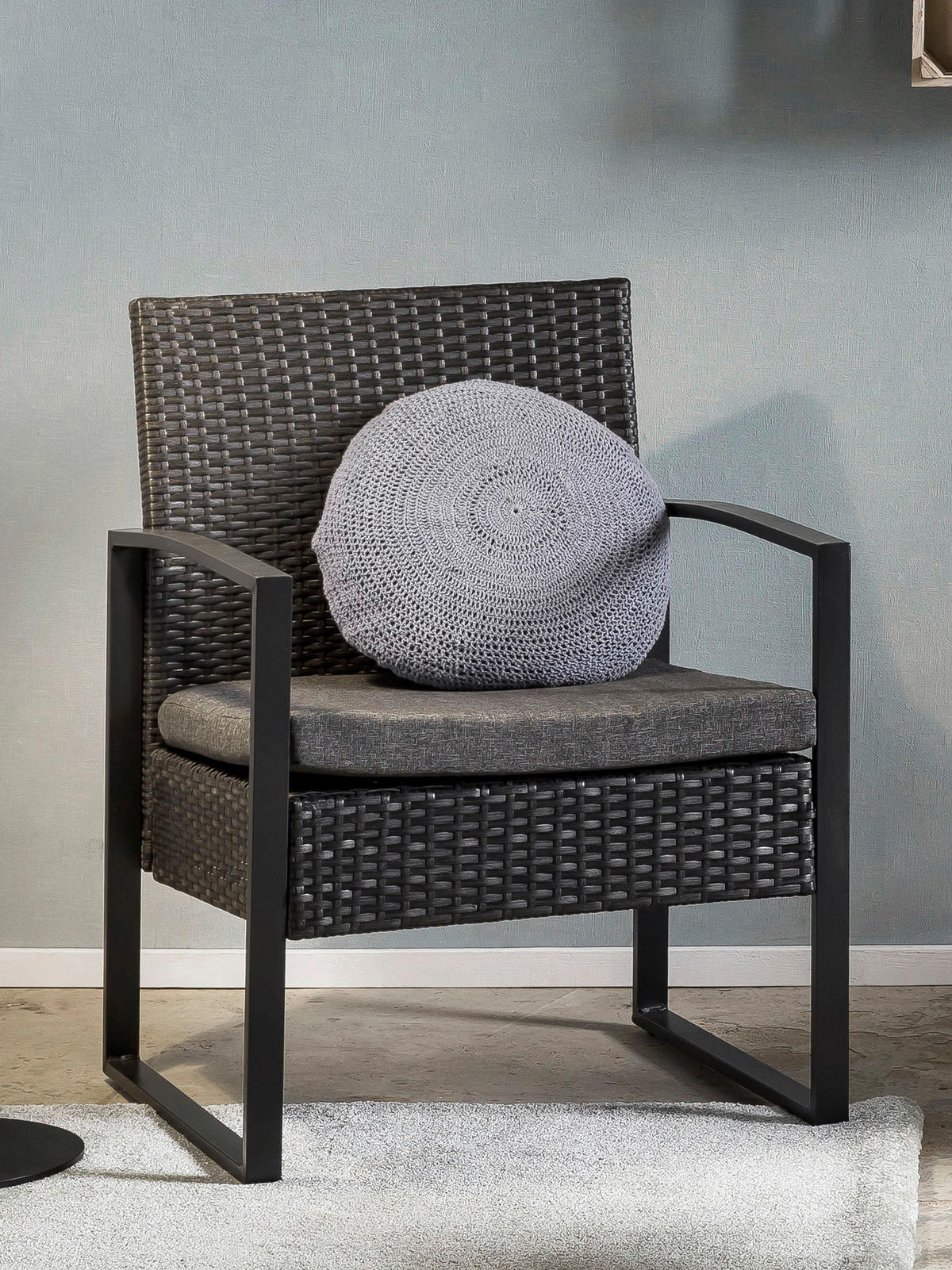 GARTENSET  - Anthrazit/Grau, Design, Kunststoff/Textil - Livetastic