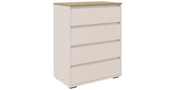 KOMMODE , 80/103/48 cm, 4 Schublade(n)  - Kaschmir/Anthrazit, Design, Holzwerkstoff/Kunststoff (80/103/48cm) - Carryhome