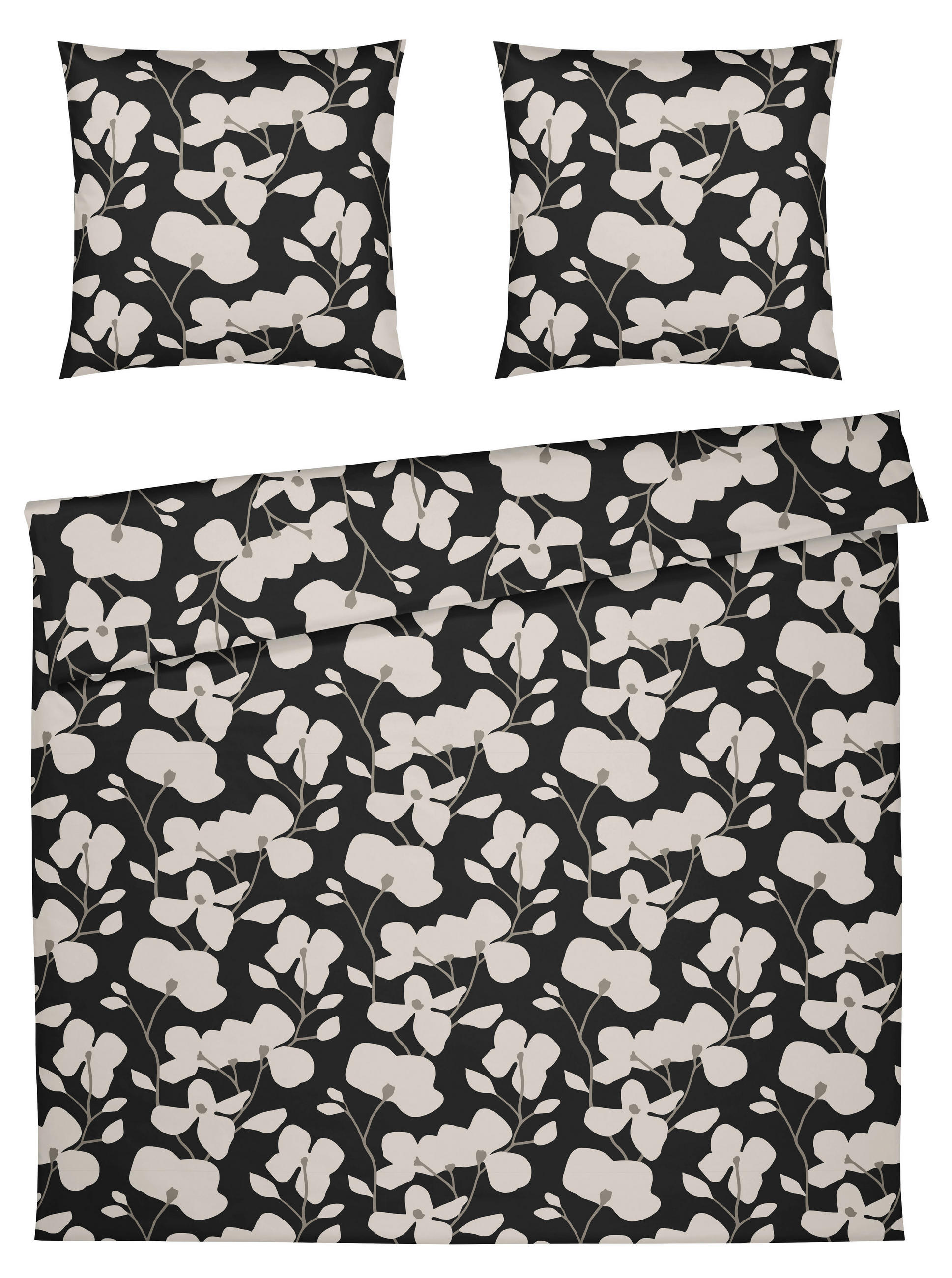 BETTWÄSCHE Twine Perkal 240/220 cm  - Schwarz/Weiß, Basics, Textil (240/220cm) - Yes for bed