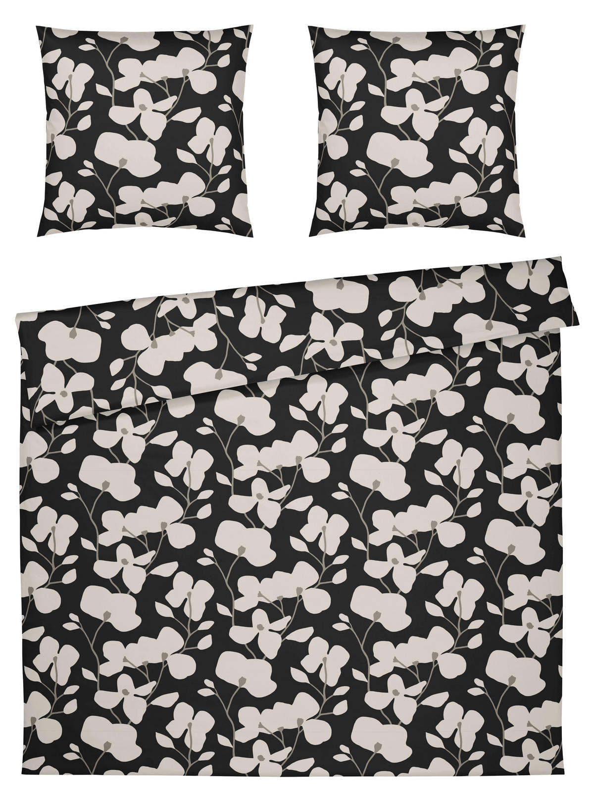 BETTWÄSCHE Twine Perkal 240/220 cm  - Schwarz/Weiß, Basics, Textil (240/220cm) - Yes for bed