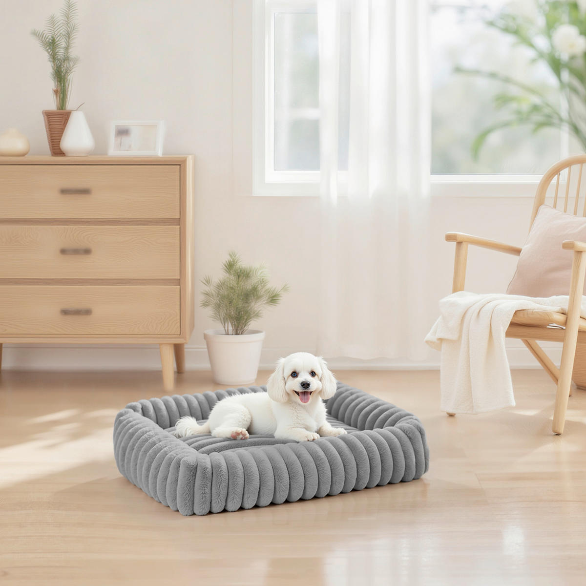 HUNDEBETT - Grau, Trend, Textil (71/18/55cm) - Boxxx