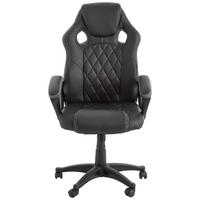 GAMINGSTUHL Lederlook Schwarz  - Weiss/Schwarz, Design, Kunststoff/Textil (63/113-122/70cm) - Xora